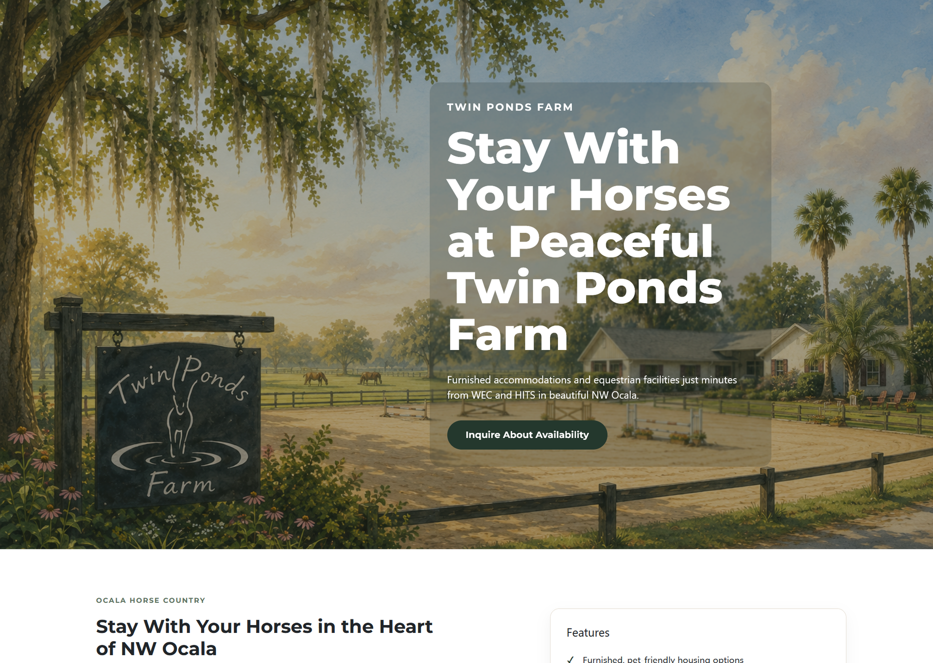Screenshot of the Twin Ponds Farm website